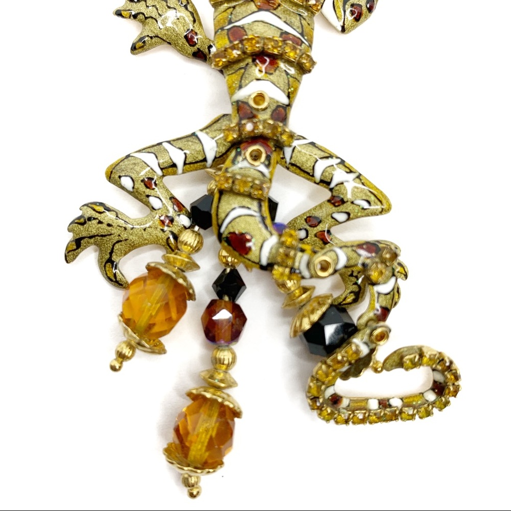 SOLD-Lunch at the Ritz Leapin  Lizards Earrings - Picture 6 of 8